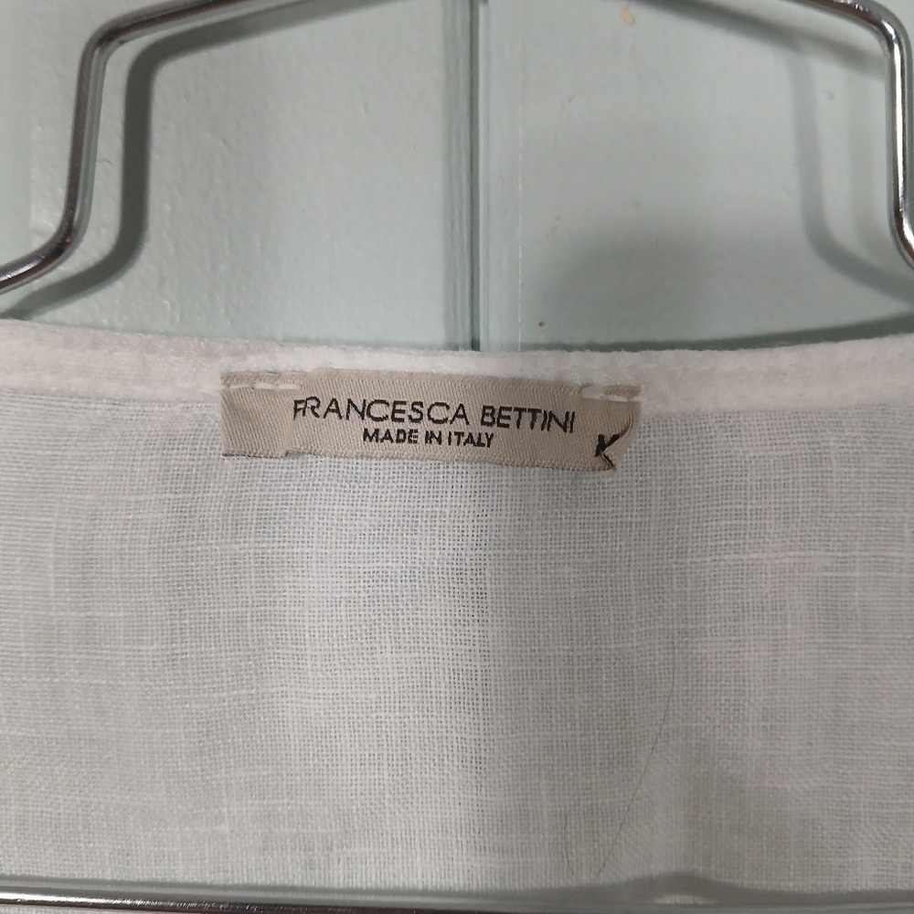 White Linen Open Front Cardigan/cover up - Picture 4 of 6